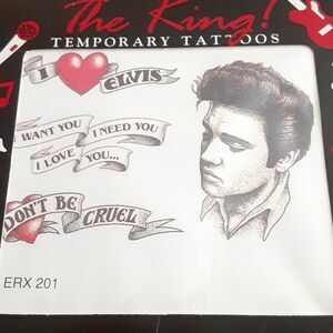 I LUV Elvis! Temporary Tattoo  4pc Set - NEW